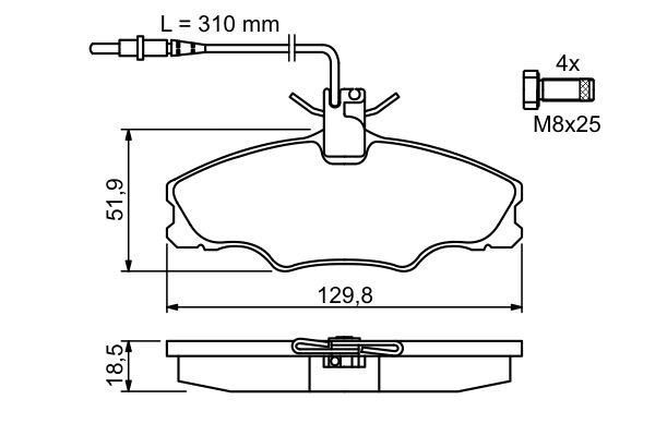 Передні тормозні колодки 0986424227 Bosch