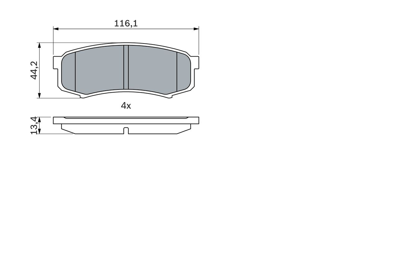 Задні гальмівні колодки 0986424313 Bosch