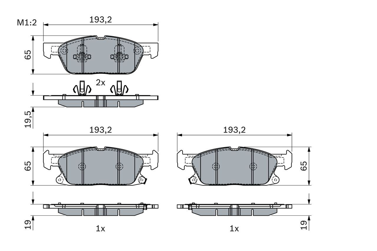 Передні тормозні колодки 0986424326 Bosch