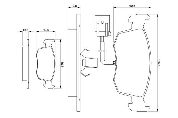 Передні тормозні колодки 0986424352 Bosch