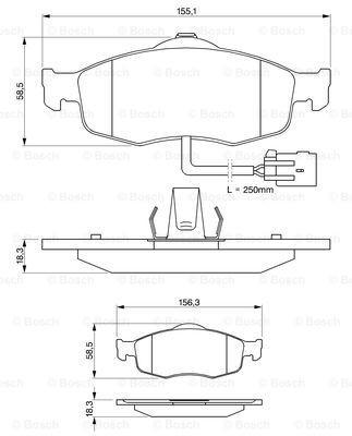 Передні тормозні колодки 0986424359 Bosch