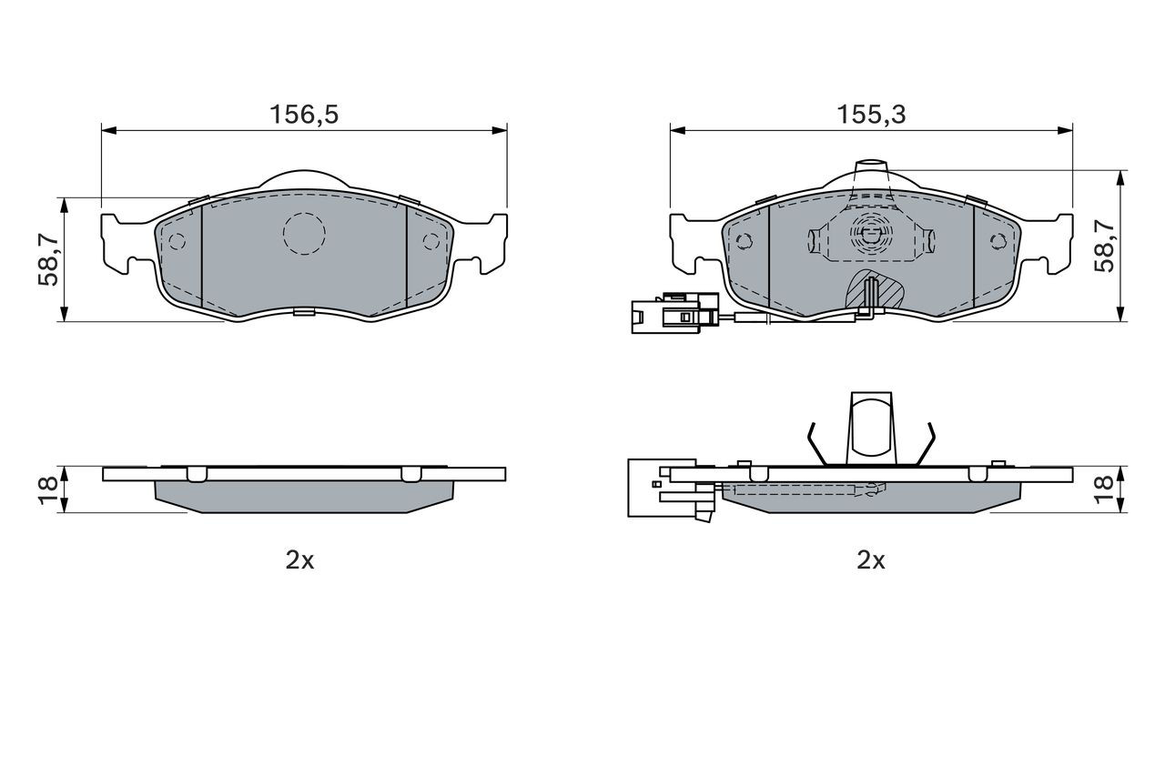 Передні тормозні колодки 0986424359 Bosch