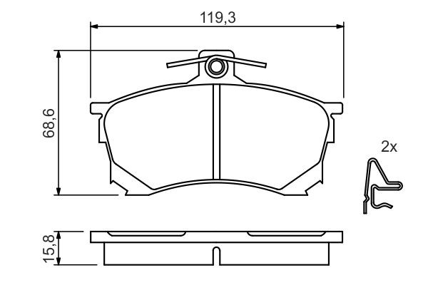 Передні тормозні колодки 0986424370 Bosch