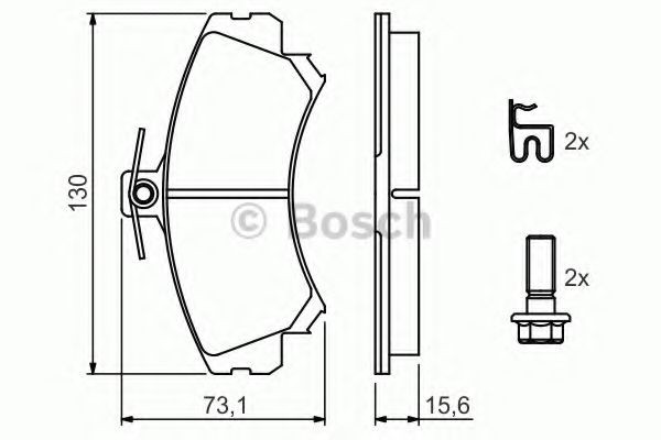 Передні тормозні колодки 0986424371 Bosch