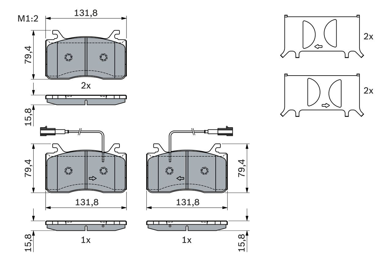 Гальмівні колодки Bosch 0986424390 ціна, від 64.23 USD