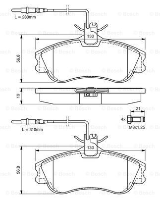 0986424414 Bosch Передні гальмівні колодки