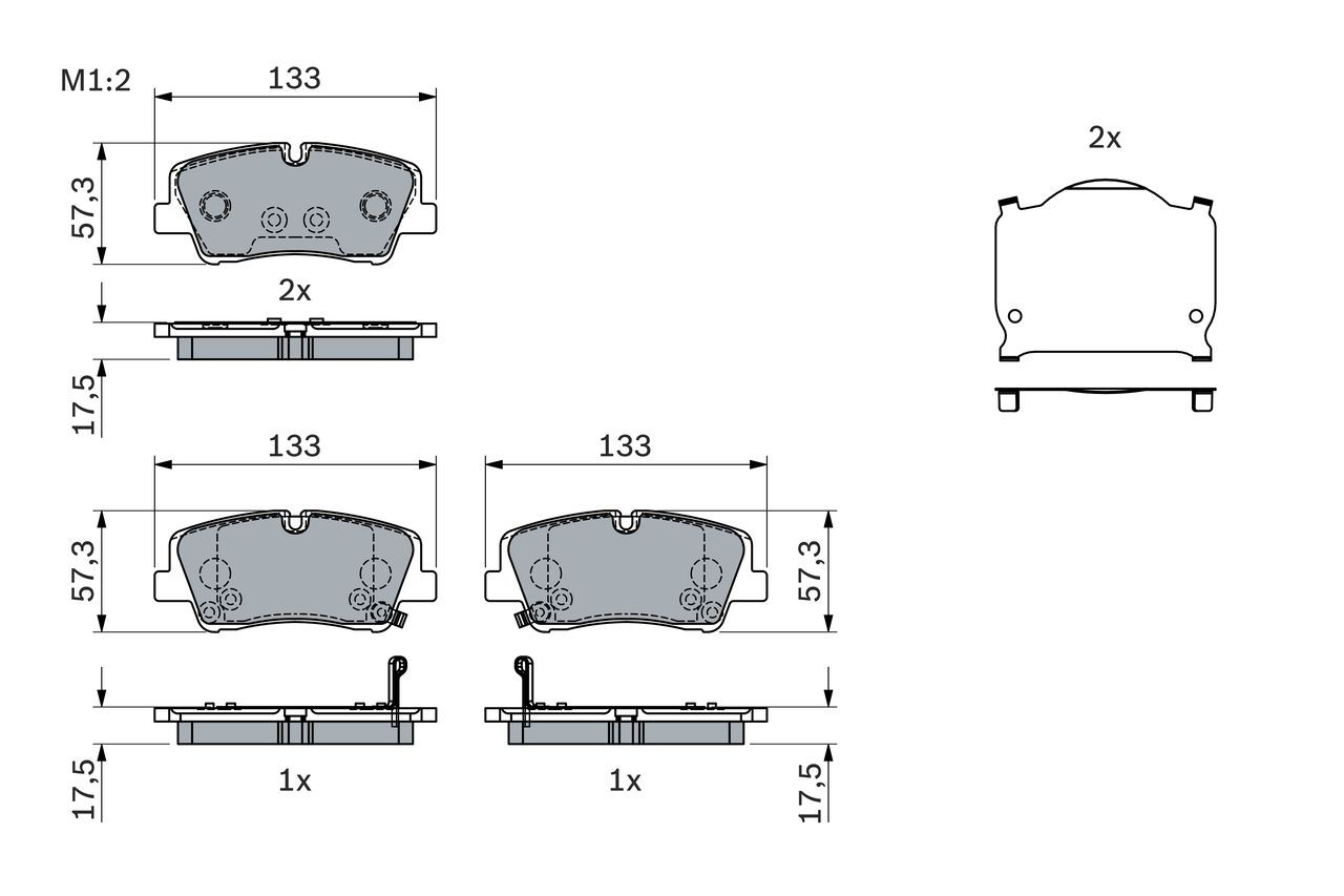 0986424430 Bosch Колодки гальмівні задні, дискові