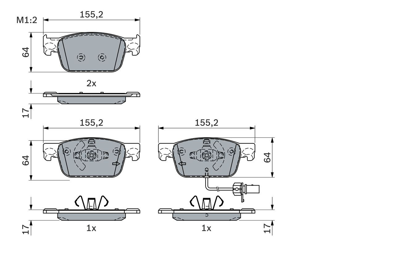 Гальмівні колодки Bosch 0986424433 ціна, від 53.24 USD
