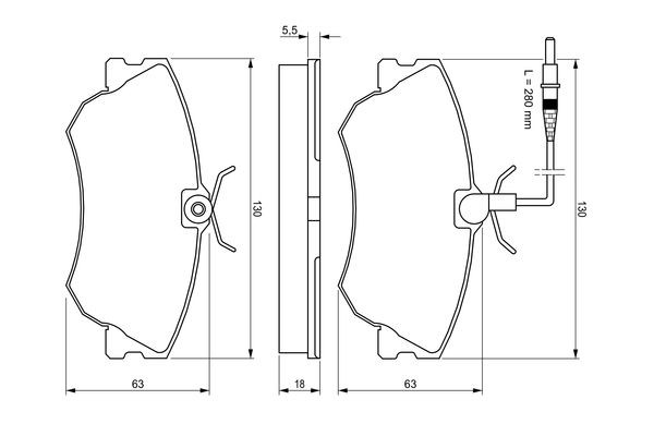 Купити 0986424451 Bosch Колодки гальмівні передні, дискові