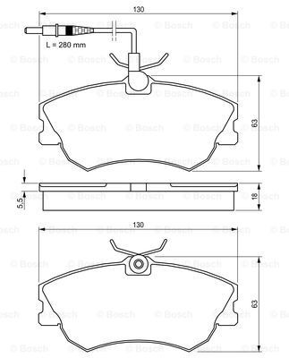 0986424451 Bosch Передні гальмівні колодки