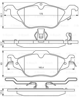 Передні тормозні колодки 0986424456 Bosch