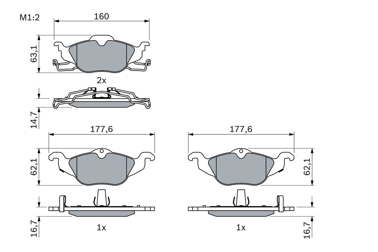 Передні тормозні колодки 0986424456 Bosch