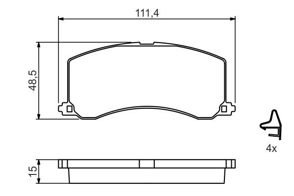 Передні тормозні колодки 0986424465 Bosch