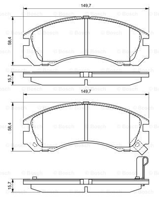 Передні тормозні колодки 0986424523 Bosch