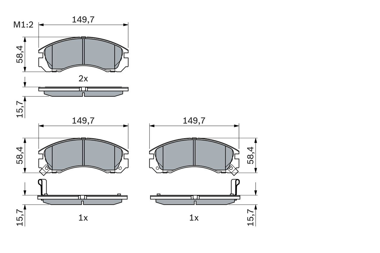0986424523 Bosch Передні гальмівні колодки