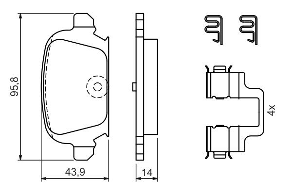 0986424528 Bosch Колодки гальмівні задні, дискові