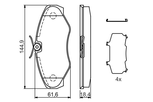 Купити 0986424531 Bosch Колодки гальмівні передні, дискові