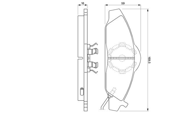 Передні тормозні колодки 0986424551 Bosch