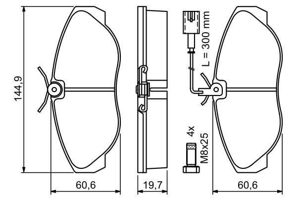 Передні тормозні колодки 0986424556 Bosch