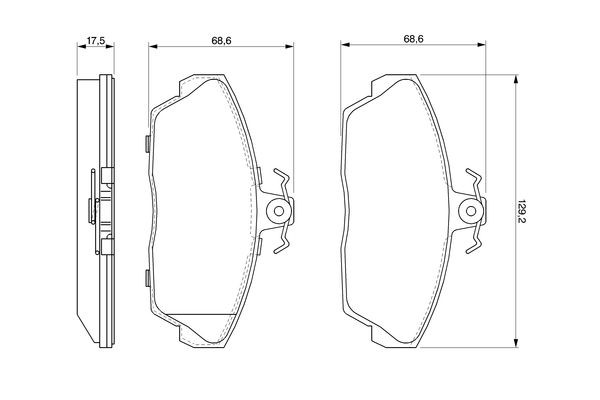 Передні тормозні колодки 0986424566 Bosch