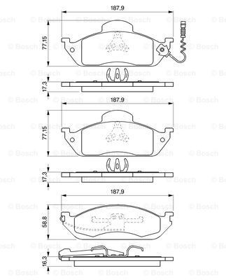 Гальмівні колодки Bosch 0986424611 ціна, від 43.27 USD