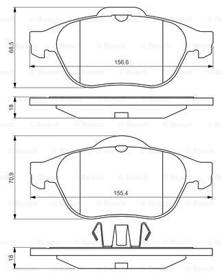 Передні тормозні колодки 0986424616 Bosch