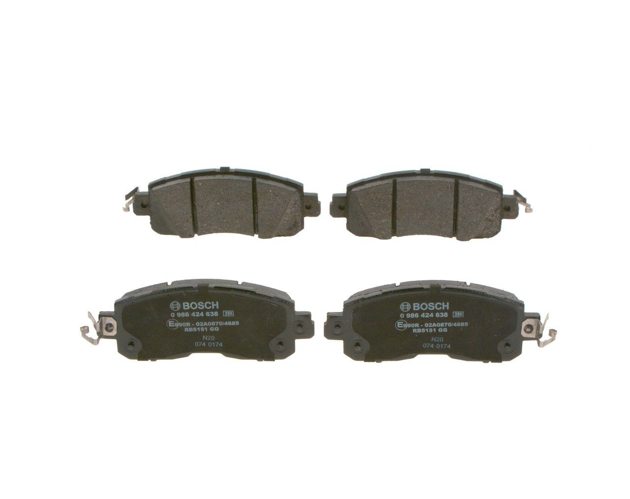 Купити 0986424638 Bosch Колодки гальмівні передні, дискові