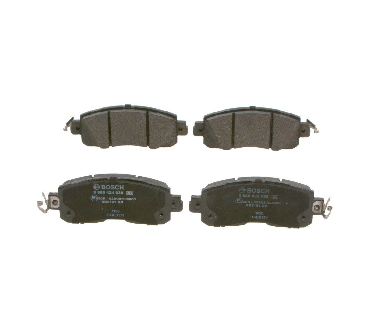 Купити 0986424638 Bosch Колодки гальмівні передні, дискові