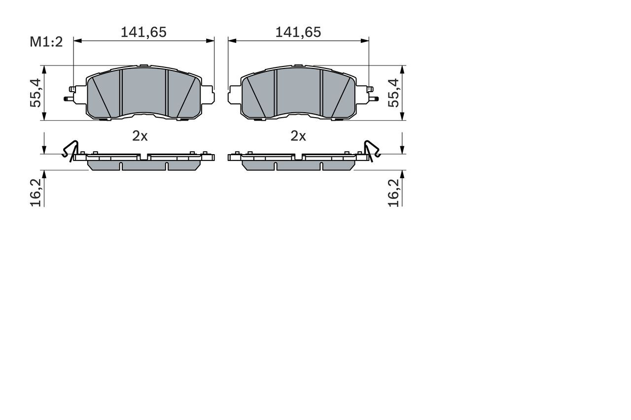 0986424638 Bosch Передні гальмівні колодки