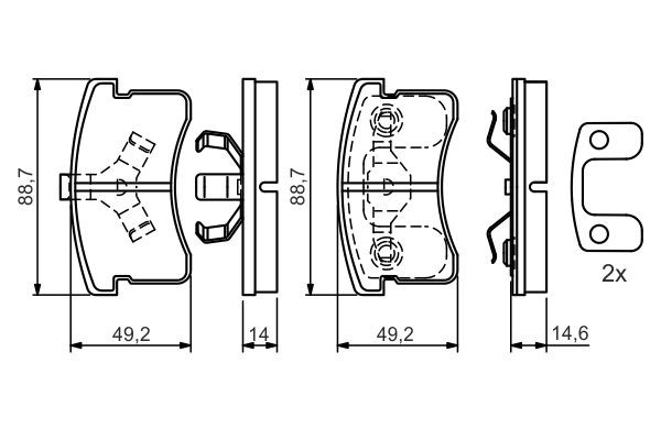 0986424642 Bosch Передні гальмівні колодки