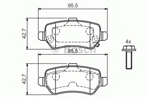 Задні дискові колодки Bosch 0986424646