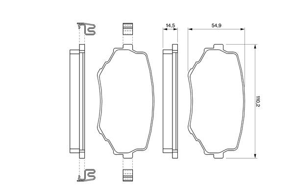 Передні тормозні колодки 0986424669 Bosch