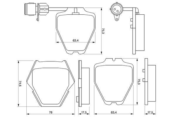 Передні тормозні колодки 0986424689 Bosch
