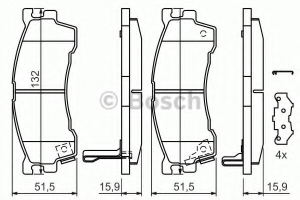 Купити 0986424694 Bosch Колодки гальмівні передні, дискові