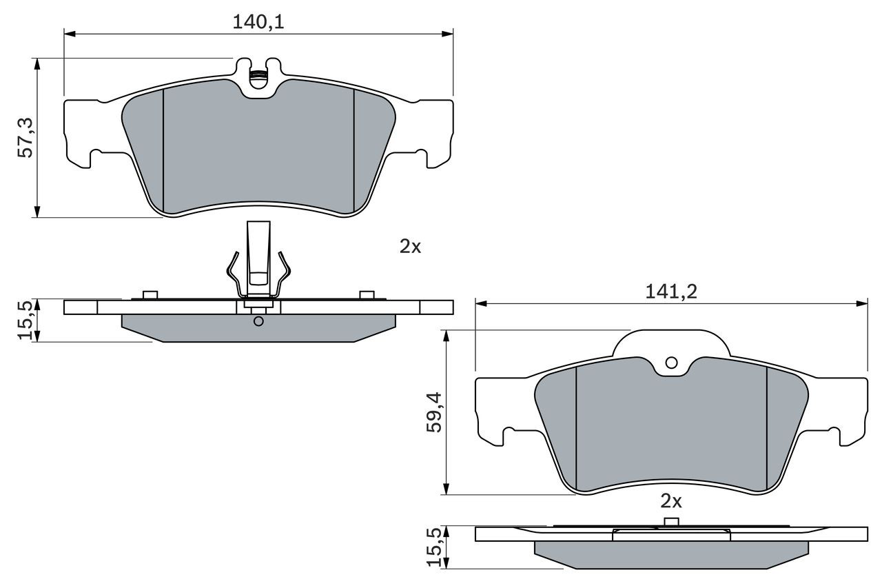 Задні гальмівні колодки 0986424699 Bosch