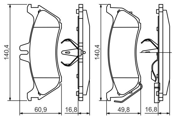 Задні дискові колодки Bosch 0986424708