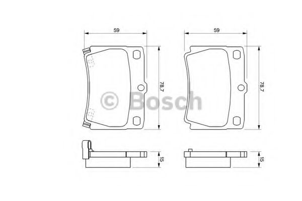0986424711 Bosch Колодки гальмівні задні, дискові