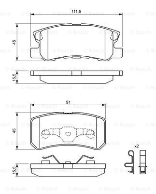 Задні гальмівні колодки Bosch 0986424717 ціна, від 24.38 USD