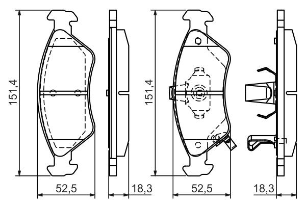 0986424725 Bosch Передні гальмівні колодки