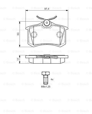 Задні гальмівні колодки 0986424751 Bosch
