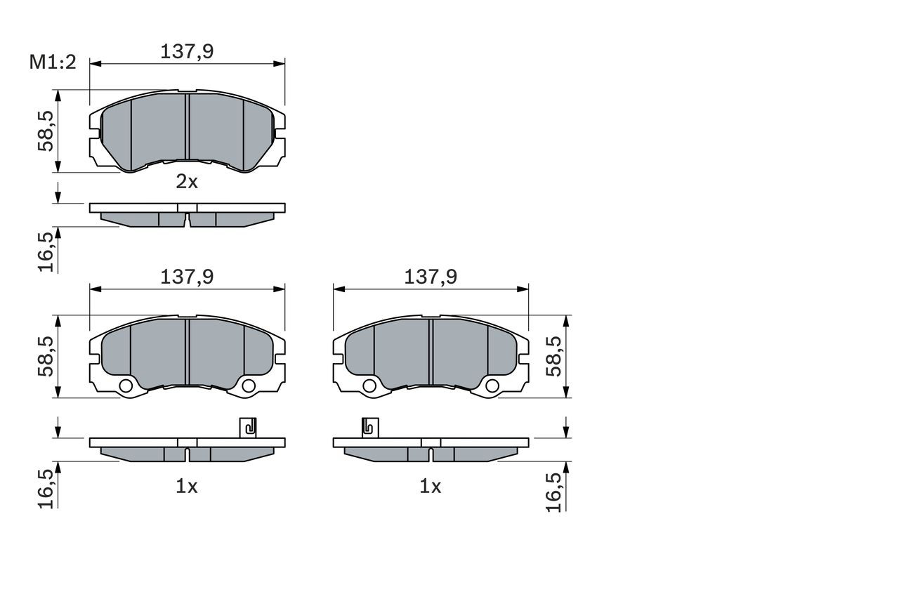 Купити 0986424760 Bosch Колодки гальмівні передні, дискові