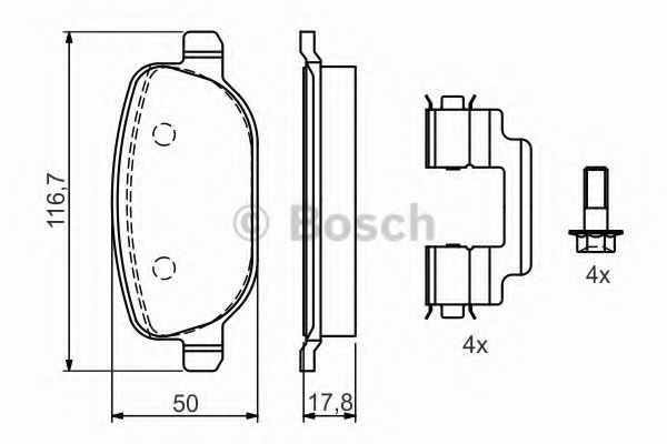 Задні гальмівні колодки Bosch 0986424775 ціна, від 31.95 USD