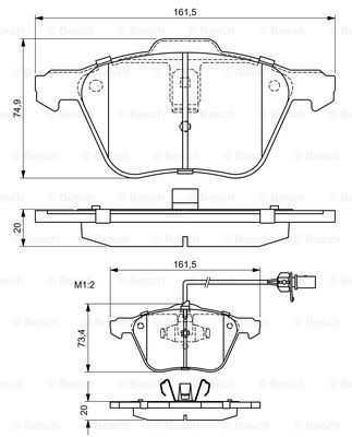 Передні тормозні колодки 0986424777 Bosch