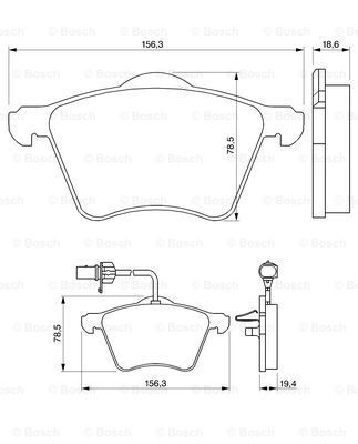 Купити 0986424780 Bosch Колодки гальмівні передні, дискові