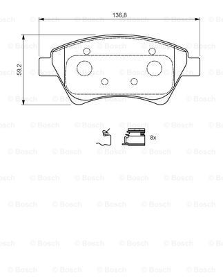 Купити 0986424785 Bosch Колодки гальмівні передні, дискові