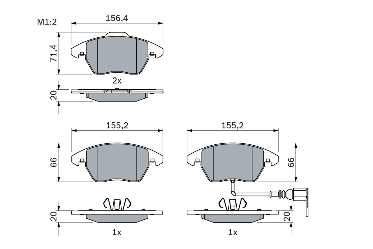 Передні тормозні колодки 0986424797 Bosch