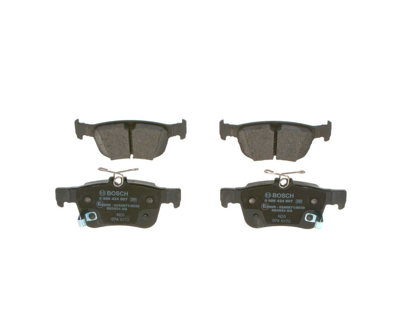 0986424807 Bosch Колодки гальмівні задні, дискові