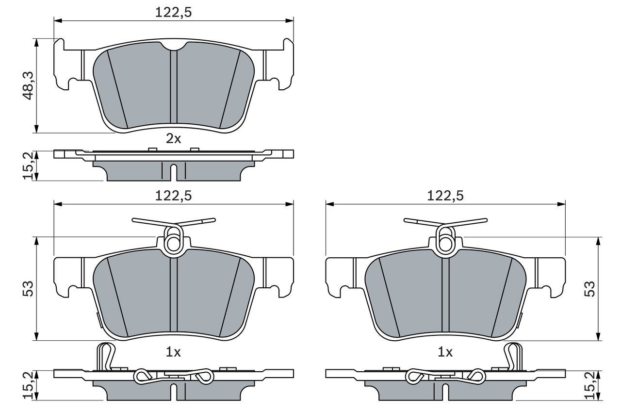 Задні гальмівні колодки 0986424807 Bosch