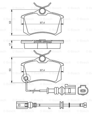 Задні гальмівні колодки 0986424813 Bosch