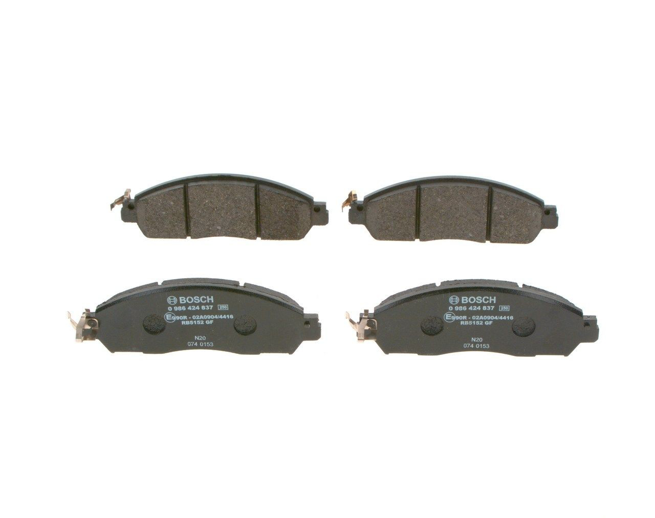Передні тормозні колодки 0986424837 Bosch